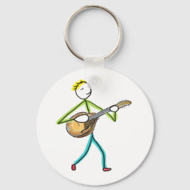 Llavero Mandolin Playing Stickman
