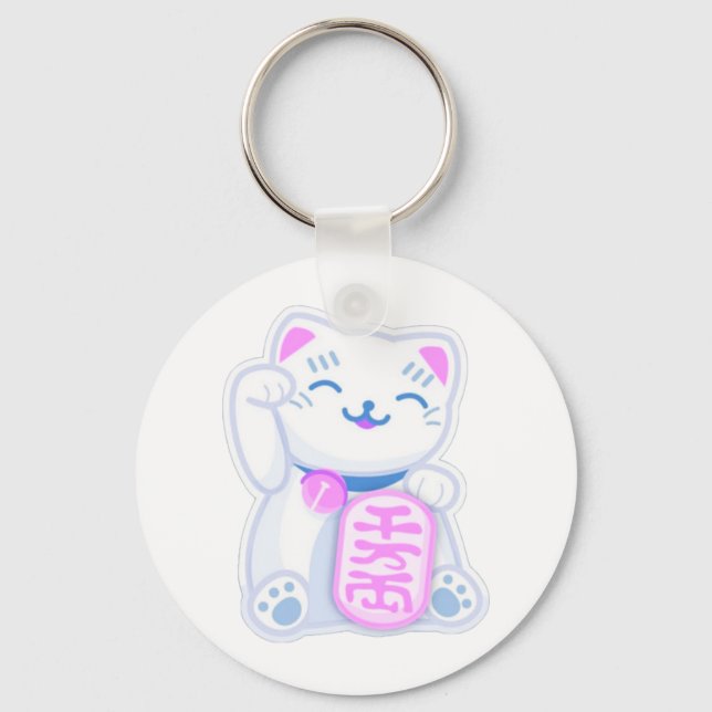 Llavero maneki neko pastel (Anverso)