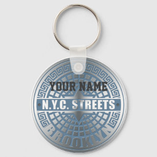 Llavero Manhole Cover Brooklyn Blue