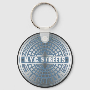 Llavero Manhole Cover Brooklyn Blue