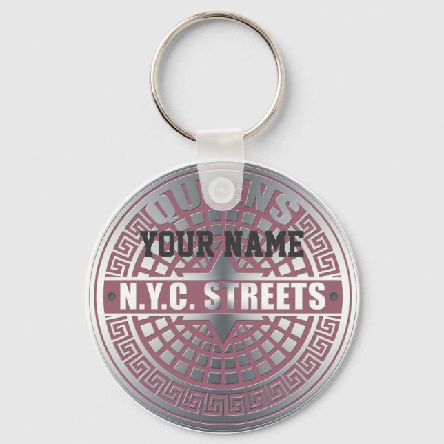 Llavero Manhole Covers Queens (Anverso)