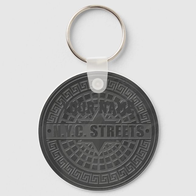 Llavero Manhole Cubre Mármol Negro (Anverso)