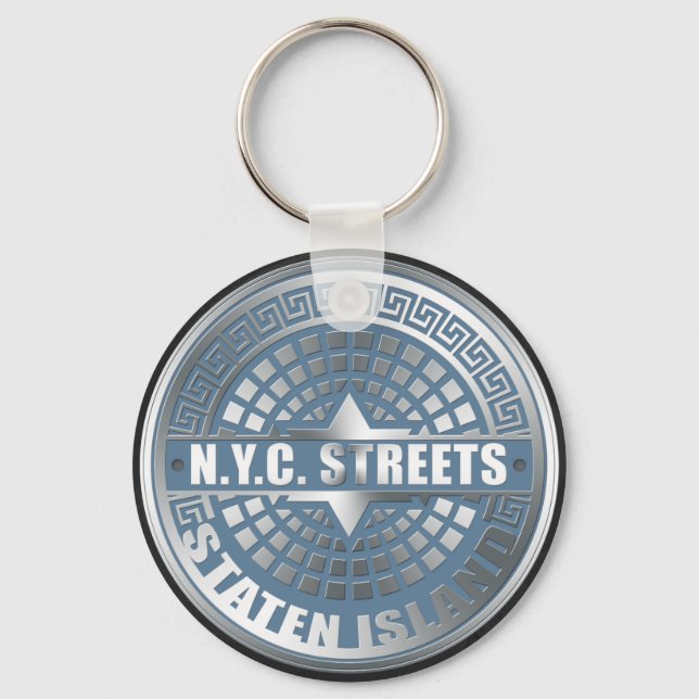 Llavero Manhole Staten Island Blue (Anverso)