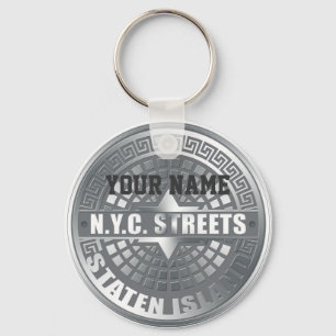 Llavero Manhole Staten Island Gray
