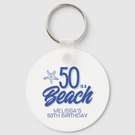 Llavero Mano caprichosa dibujó Doodle 50 cumpleaños de pla