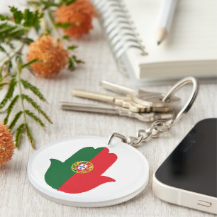 Llavero MANO Con Bandera De Portugal