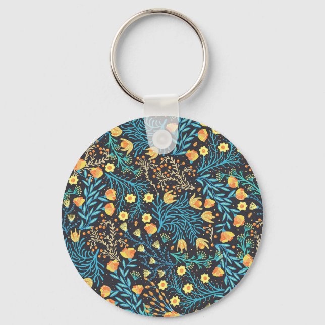 Llavero Mano floral dibujada: creativa sin foco (Anverso)