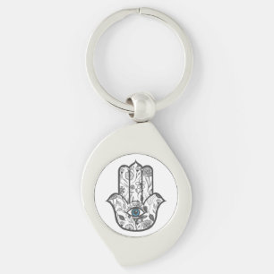 Llavero Mano floral dibujada mano simple de Hamsa
