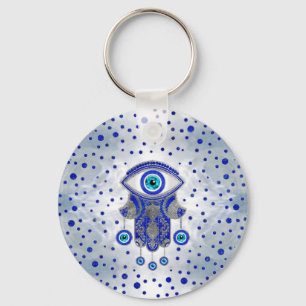 Llavero Mano Hamsa de Fatima Lapis Lazuli y Plata