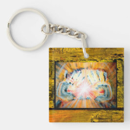 Llavero Manos de curación y cruz de protección