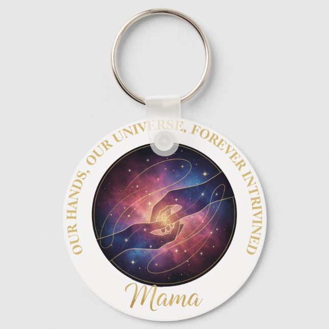 Llavero Manos de Mamá Celestial Galaxia Universo (Anverso)