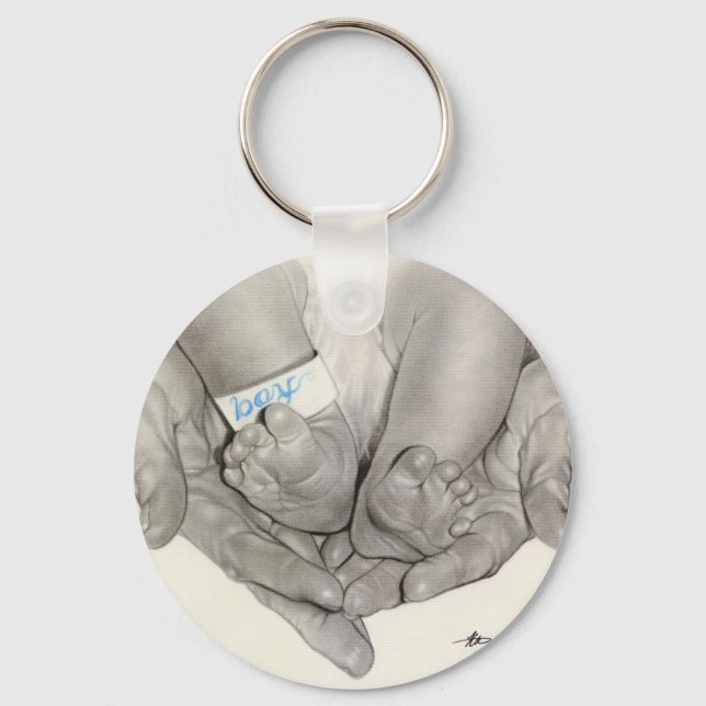 Llavero Manos de pies de bebé recién nacidos Keychain (Anverso)