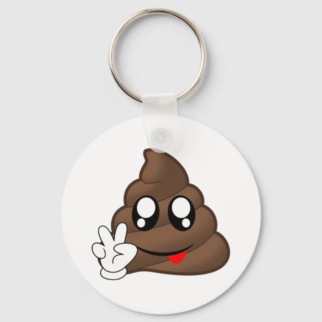 Llavero Manos de seña de paz de la Emoji Poop (Anverso)