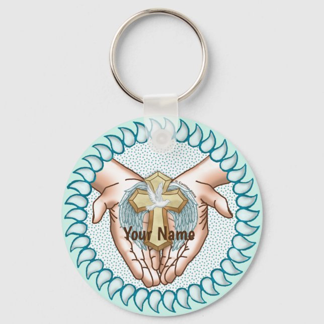 Llavero Manos del Espíritu Santo Cristiano (Anverso)