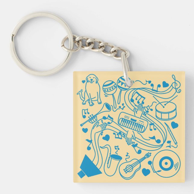 Llavero Manos musicales - Diseño ASL (Frente)