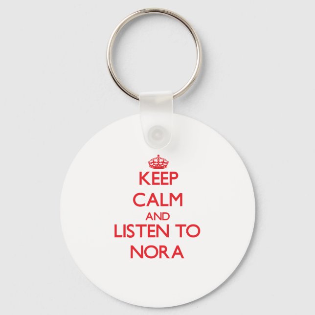 Llavero Mantén la calma y escucha a Nora (Anverso)