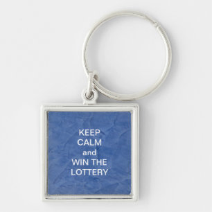 LLAVERO MANTÉN LA CALMA Y GANA LA LOTERÍA CANICA AZUL