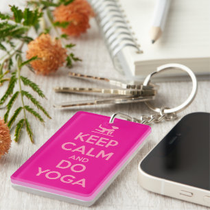 Llavero Mantén la calma y haz yoga