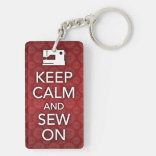 Llavero Mantén la calma y la sosiego en rojo keychain