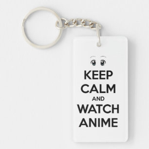 Llavero Mantén la calma y observa a Anime