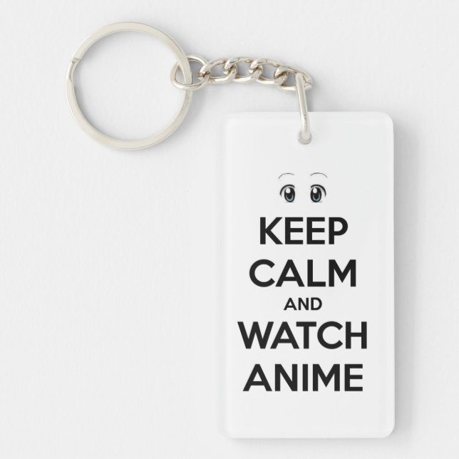 Llavero Mantén la calma y observa a Anime (Frente)