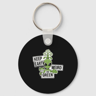 Llavero Mantén la Tierra Extraña y Verde Camiseta