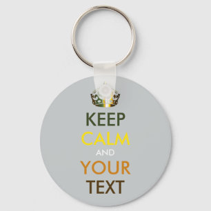 Llavero MANTENER CALMA Y TU TEXTO - texto personalizado