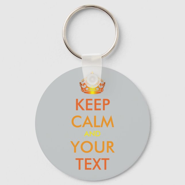 Llavero MANTENER CALMA Y TU TEXTO - texto personalizado (Anverso)