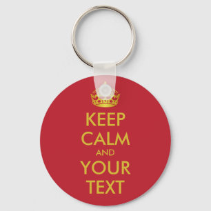Llavero MANTENER CALMA Y TU TEXTO - texto personalizado