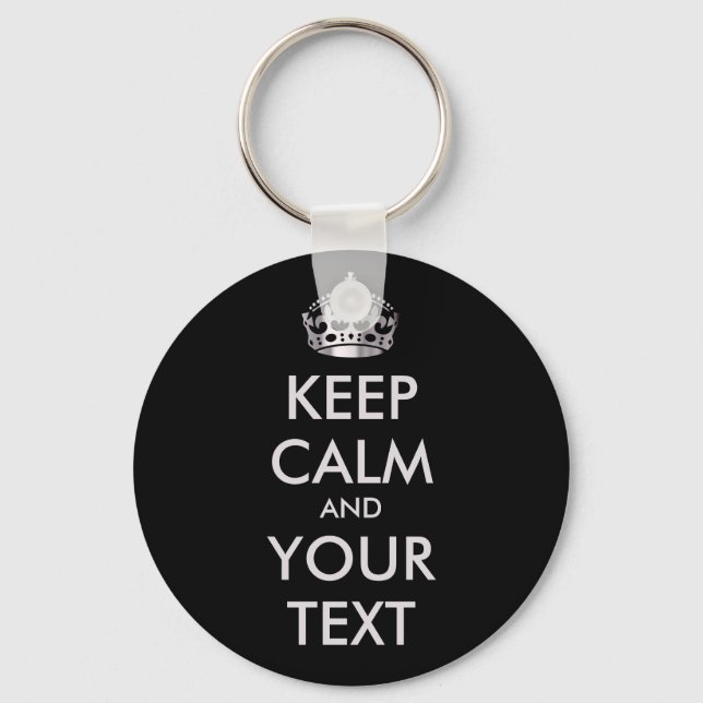 Llavero MANTENER CALMA Y TU TEXTO - texto personalizado (Anverso)