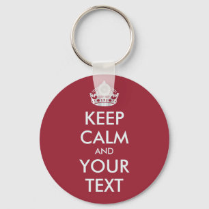 Llavero MANTENER CALMA Y TU TEXTO - texto personalizado
