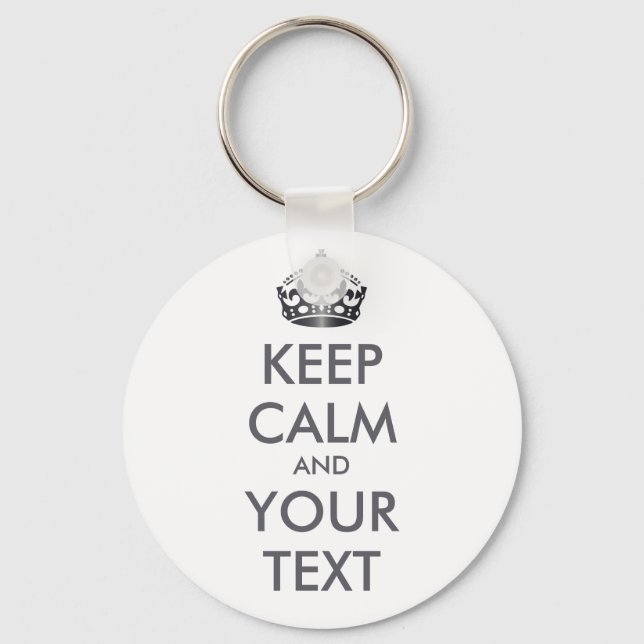 Llavero MANTENER CALMA Y TU TEXTO - texto personalizado (Anverso)