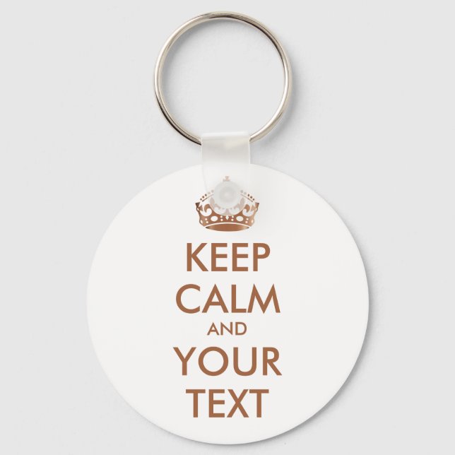 Llavero MANTENER CALMA Y TU TEXTO - texto personalizado (Anverso)