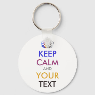 Llavero MANTENER CALMA Y TU TEXTO - texto personalizado