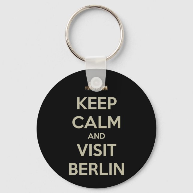 Llavero mantener la calma visitar berlín (Anverso)