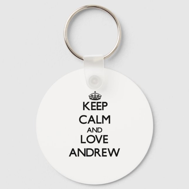 Llavero Mantener la calma y amar a Andrew (Anverso)