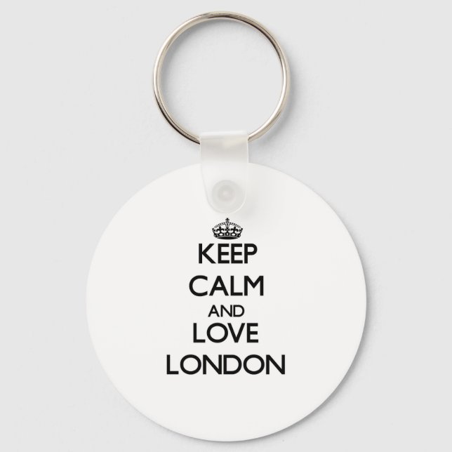 Llavero Mantener la calma y amar Londres (Anverso)