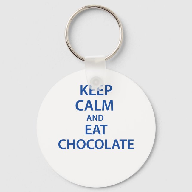 Llavero Mantener la calma y comer chocolate (Anverso)