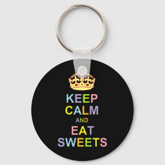 Llavero Mantener la calma y comer dulces