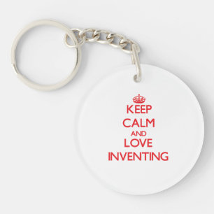 Llavero Mantener la calma y el amor Inventando
