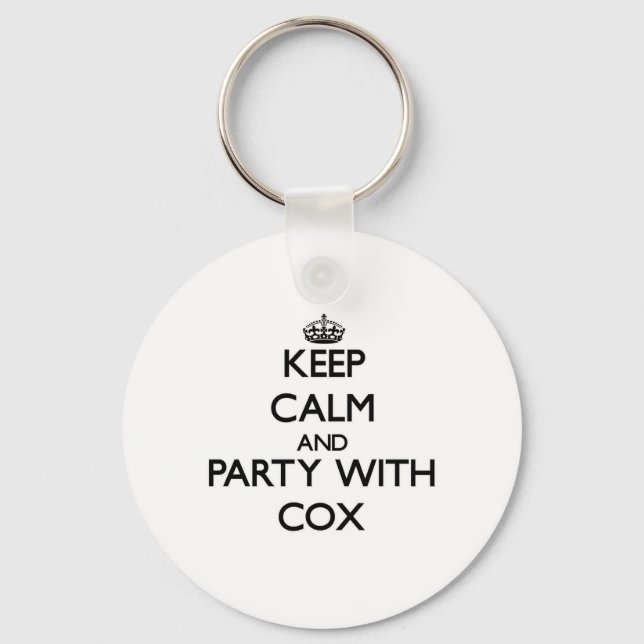 Llavero Mantener la calma y el Fiesta con Cox (Anverso)