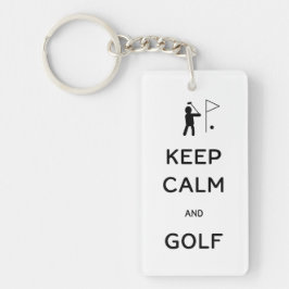 Llavero Mantener la calma y el golf