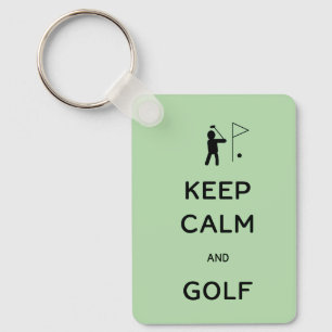 Llavero Mantener la calma y el golf personalizados
