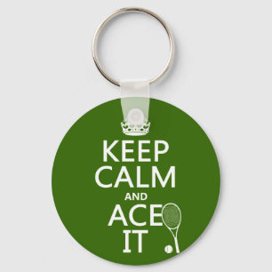 Llavero Mantener la calma y el hielo (tenis) (en cualquier