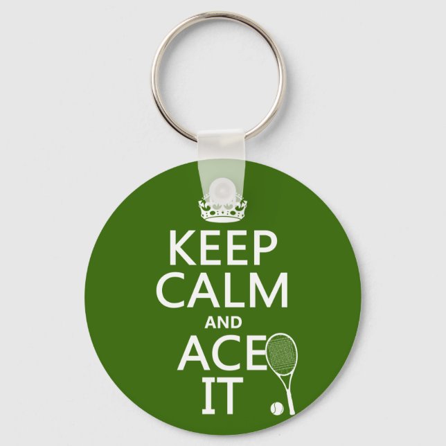 Llavero Mantener la calma y el hielo (tenis) (en cualquier (Anverso)