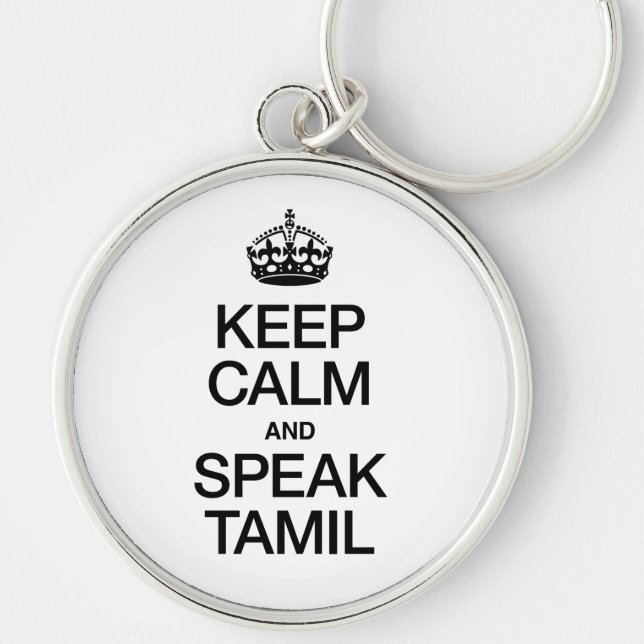Llavero Mantener la calma y hablar tamil (Frente)