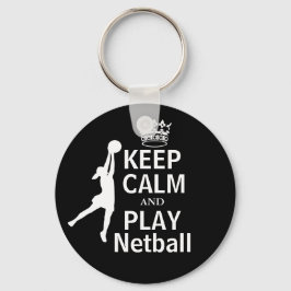 Llavero Mantener la calma y jugar al diseño de Netball