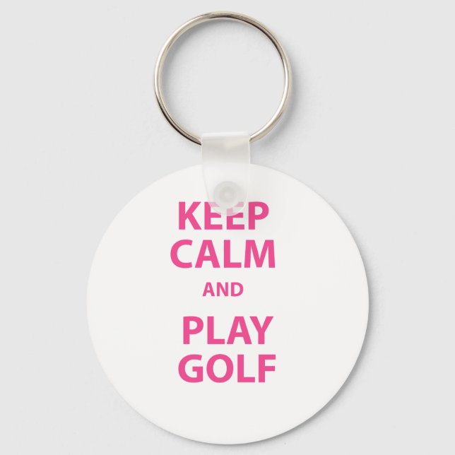 Llavero Mantener la calma y jugar al golf (Anverso)