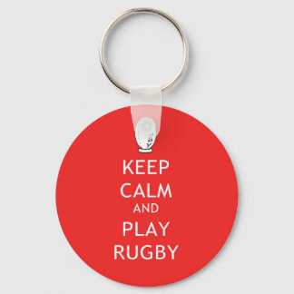 Llavero Mantener la calma y jugar al rugby