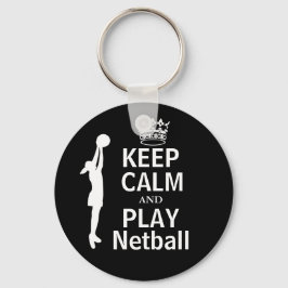 Llavero Mantener la calma y jugar al tema de Netball